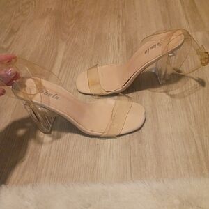 SheIn Women's Transparent Heels - Cream